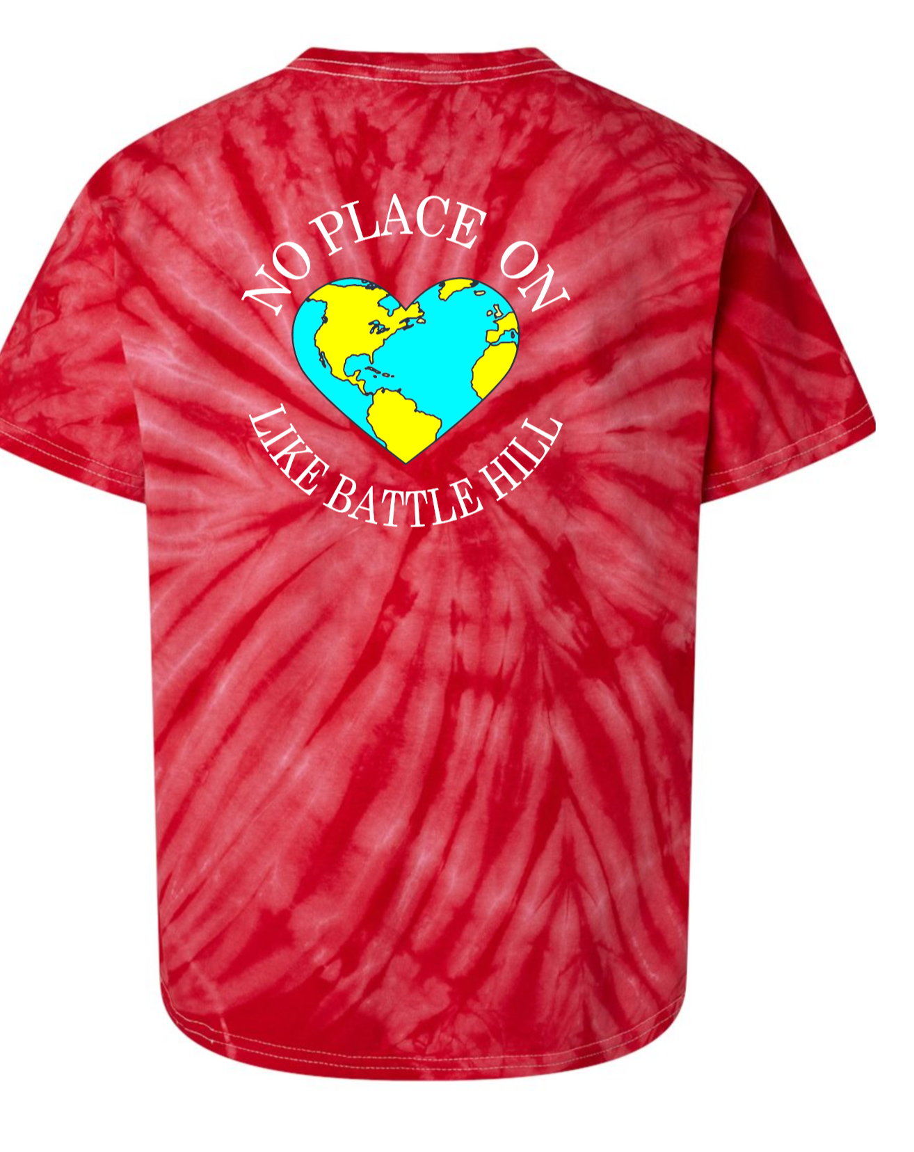 Battle Hill Elementary w/ single color minuteman front Swirl TIE DYE TEE PC147 (Adult and youth)