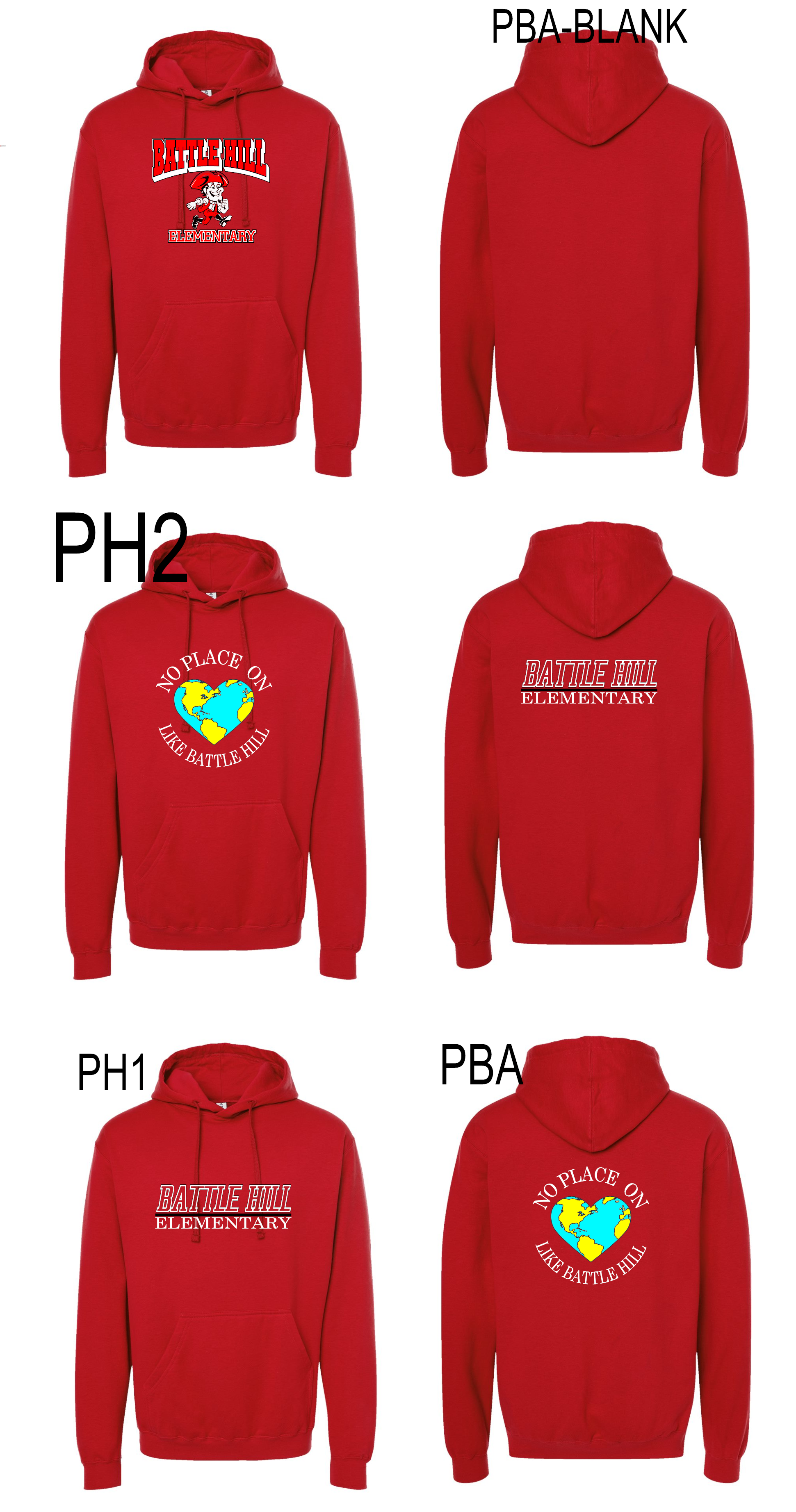 Battle Hill Elementary School YOUTH PRINTED HOODED PULLOVER sweatshirt