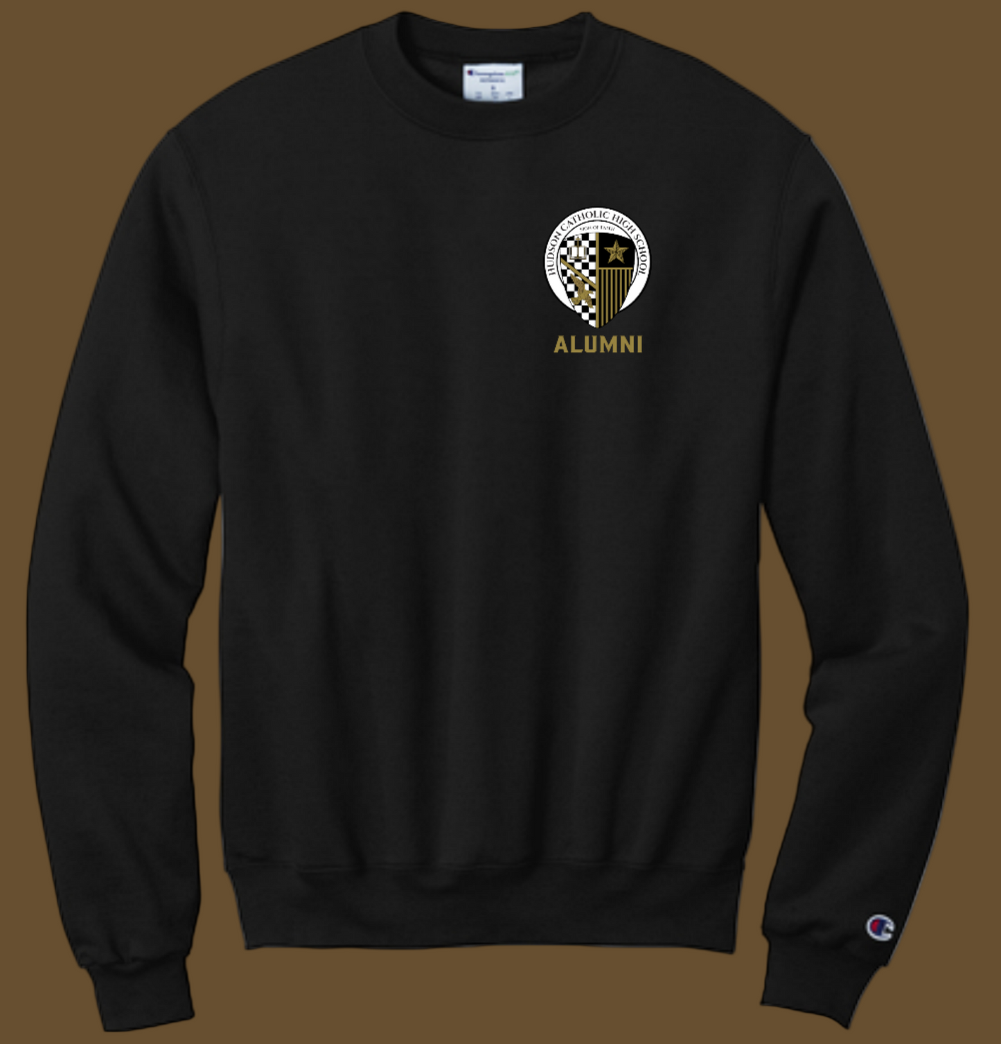 Hudson Catholic ALUMNI-printed Crest Champion S600 Power blend Crewneck