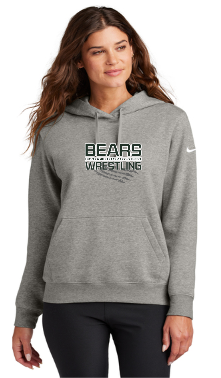 Bears Wrestling Nike Women's Club Fleece Sleeve Swoosh Pullover Hoodie. NKFD9889