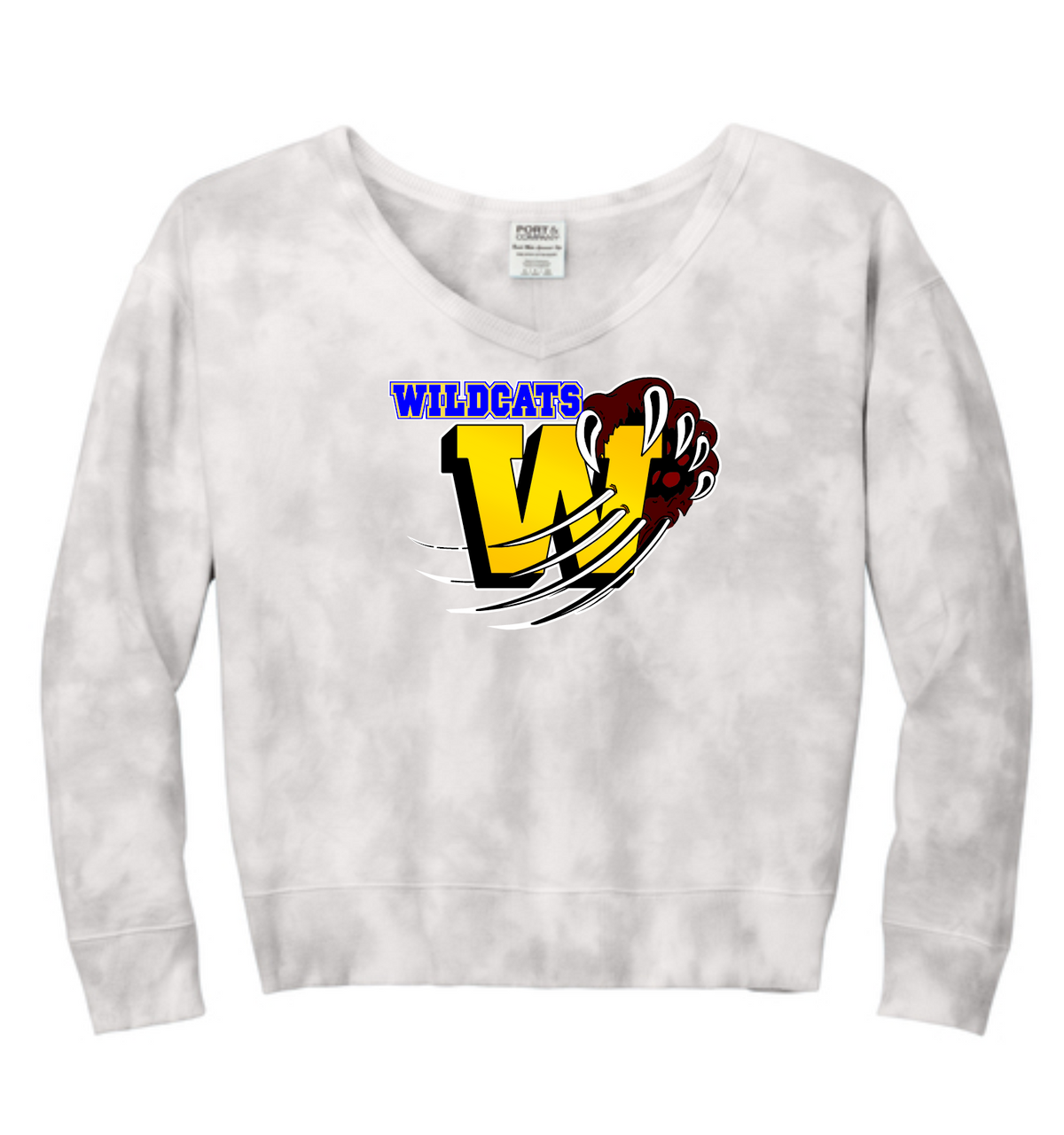 Washington Elementary Women's Beach Wash® Cloud Tie-Dye V-Neck Sweatshirt. LPC140V (Copy)