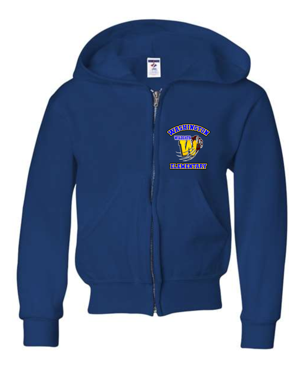 Washington Elementary Wildcats JERZEES Youth NuBlend® Full-Zip Hooded Sweatshirt - 993BR