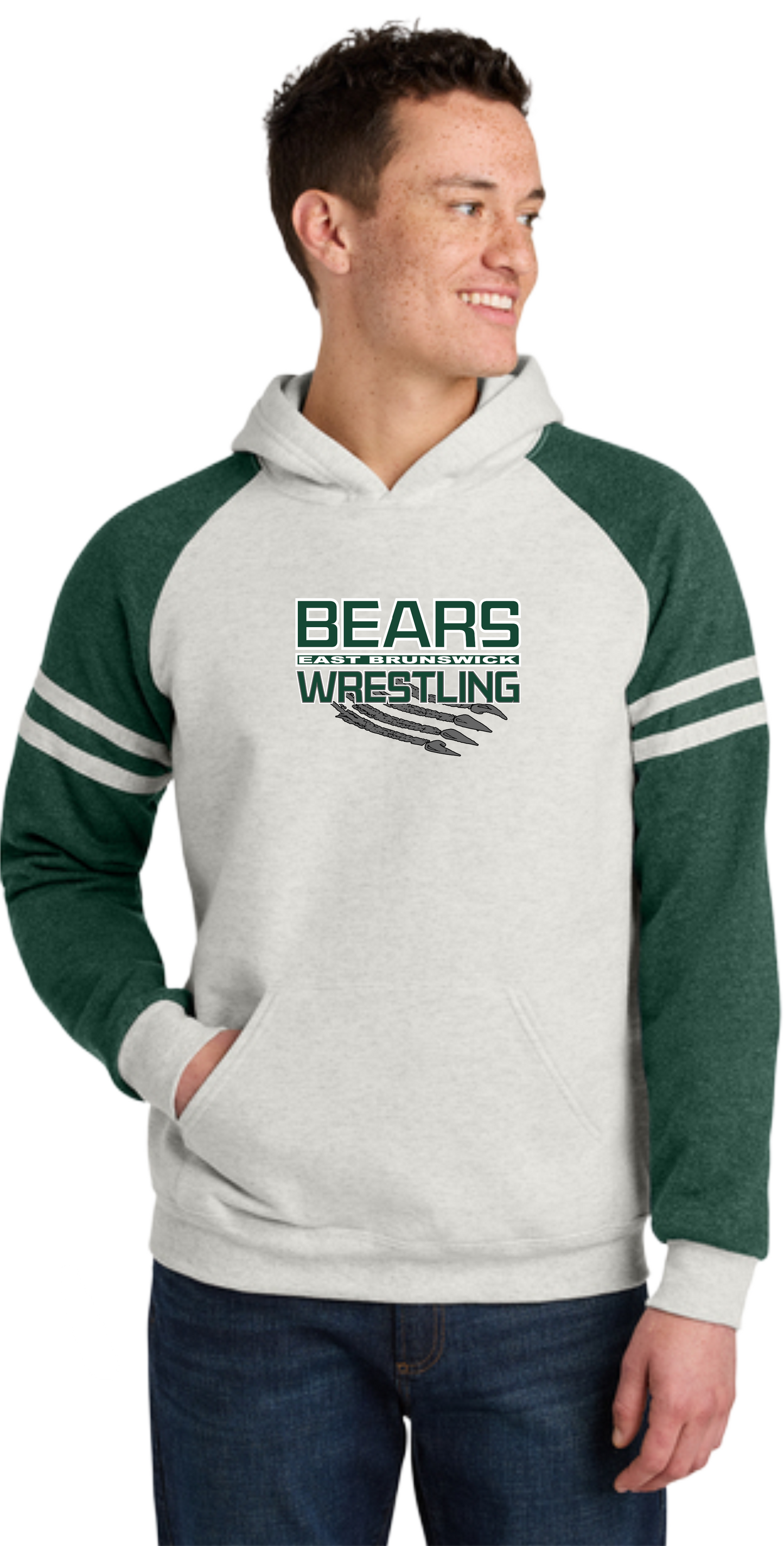 BEARS WRESTLING 97CNew Jerzees® Unisex NuBlend® Varsity Colorblock Hooded Sweatshirt