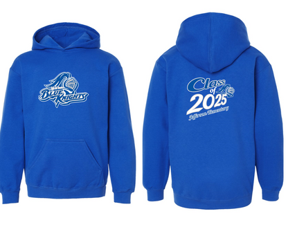 Jefferson Elementary School  Blue Knights Class of 2025 YOUTH HOODED pullover sweatshirt (Cotton)