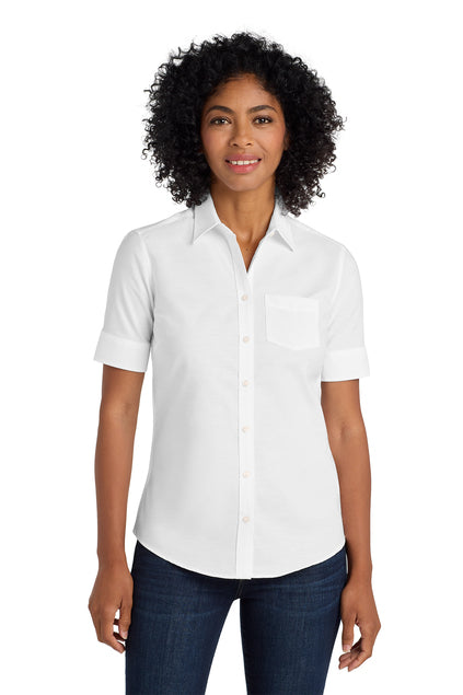 Hudson Catholic L659 Port Authority® Women's Short Sleeve SuperPro™ Oxford Shirt