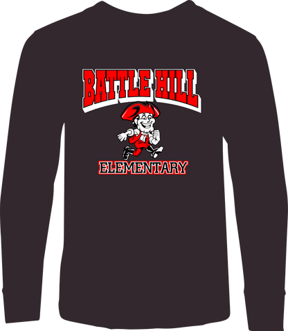 BATTLE HILL ELEMENTARY MENS LONG SLEEVE ALL PURPOSE T-SHIRT