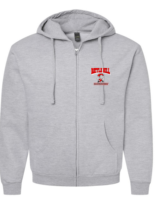 BATTLE HILL ELEMENTARY School Youth Heavy Blend™ Full-Zip Hooded Sweatshirt - 18600B ARCHED