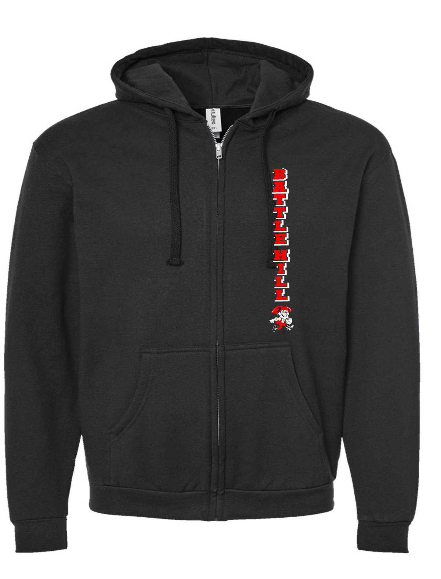 BATTLE HILL ELEMENTARY School ADULT and YOUTH HOODED zip-up sweatshirt