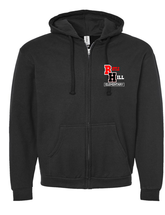 BATTLE HILL ELEMENTARY School ADULT HOODED zip-up sweatshirt MONOGRAM BH