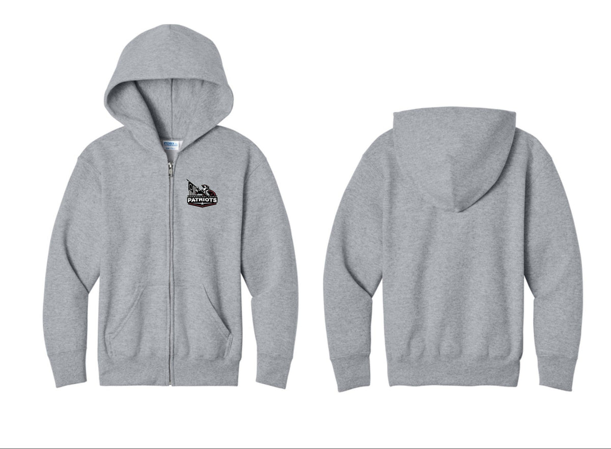 Connecticut Farms Port & Co® Youth Core Fleece Full-Zip Hooded Sweatshirt. PC78YZH