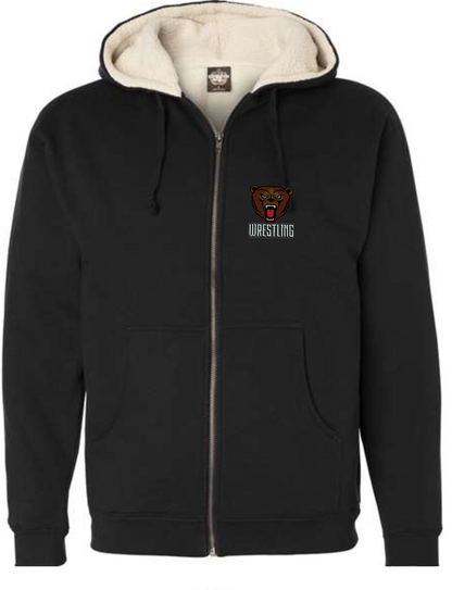 BEARS WRESTLING - Men's Sherpa-Lined Full-Zip Hooded Sweatshirt - EXP40SHZ