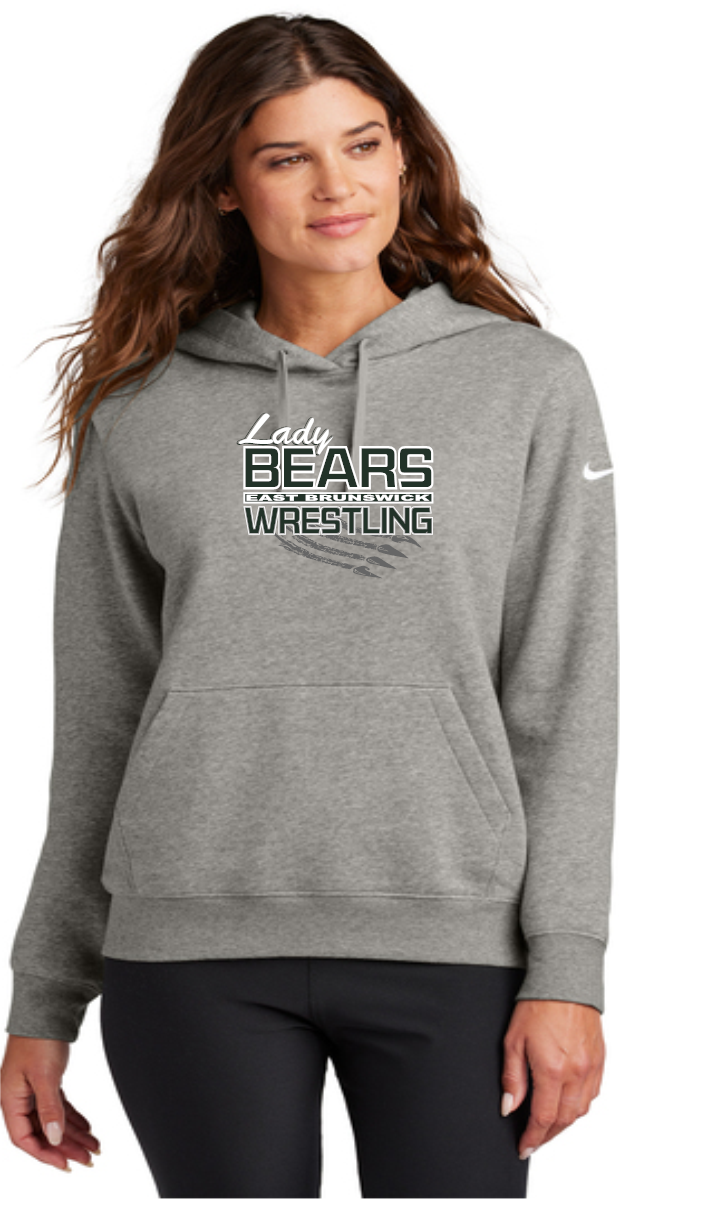 Bears Wrestling Nike Women's Club Fleece Sleeve Swoosh Pullover Hoodie. NKFD9889
