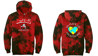 BATTLE HILL Elementary School ADULT Hooded TIE DYE SWEATSHIRTS (Pullover)