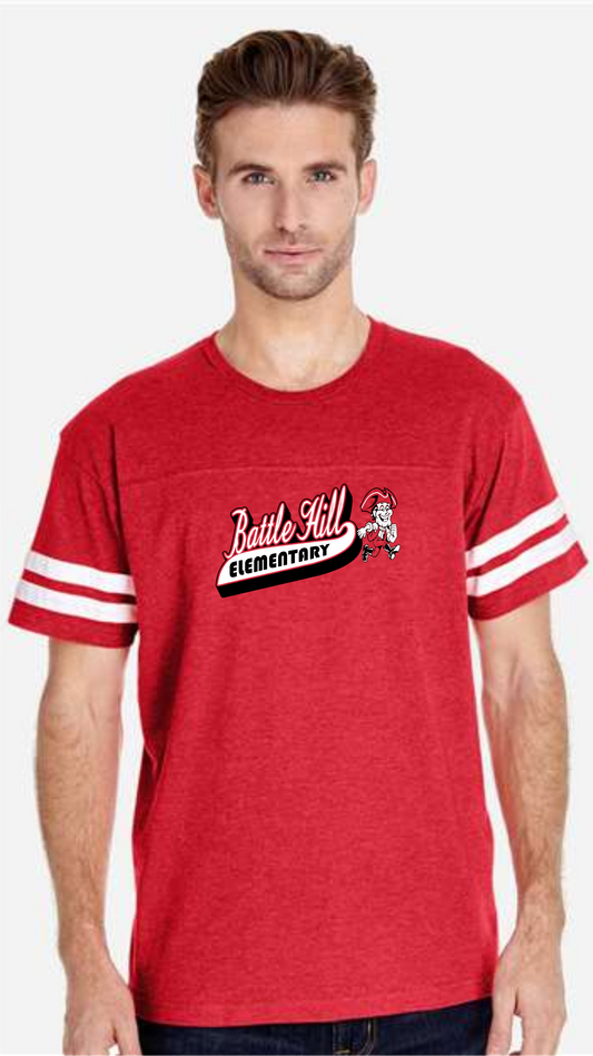 Battle Hill Elementary LAT Men's Football Fine Jersey Tee - 6937