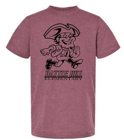 BATTLE HILL Elementary School standard Tee YOUTH AND ADULT