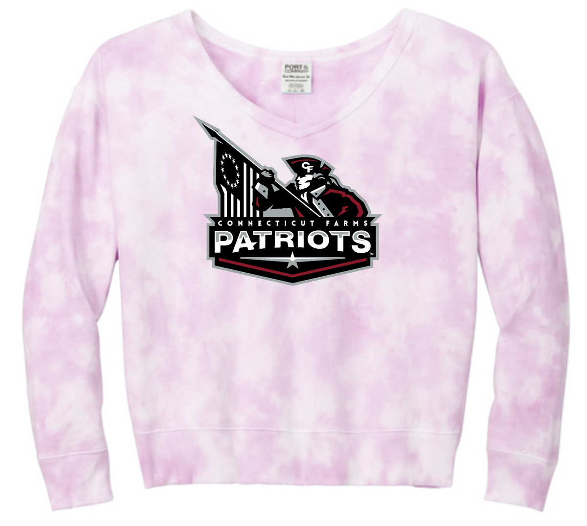 Connecticut Farms Elementary Women's Beach Wash® Cloud Tie-Dye V-Neck Sweatshirt. LPC140V