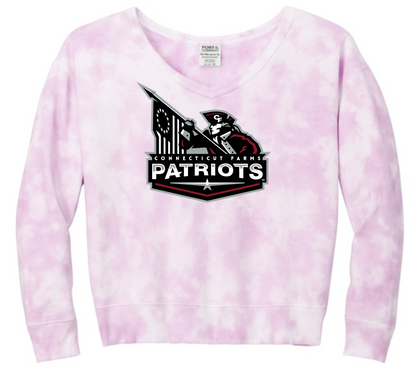 Connecticut Farms Elementary Women's Beach Wash® Cloud Tie-Dye V-Neck Sweatshirt. LPC140V