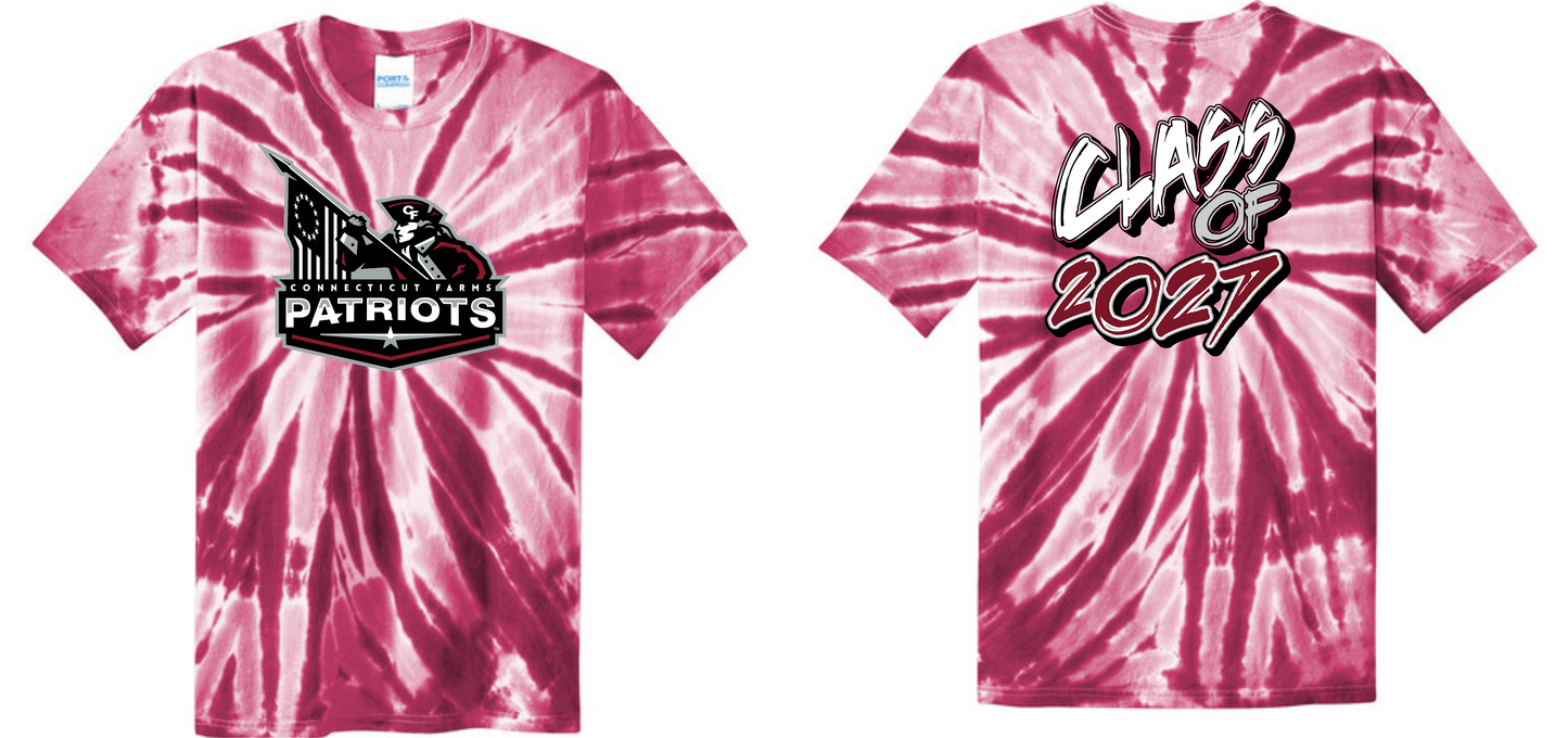 Connecticut Farms Elementary School  Spiral TIE DYE PATRIOT TEE Youth XS-XL Adult(Sm-4xL)