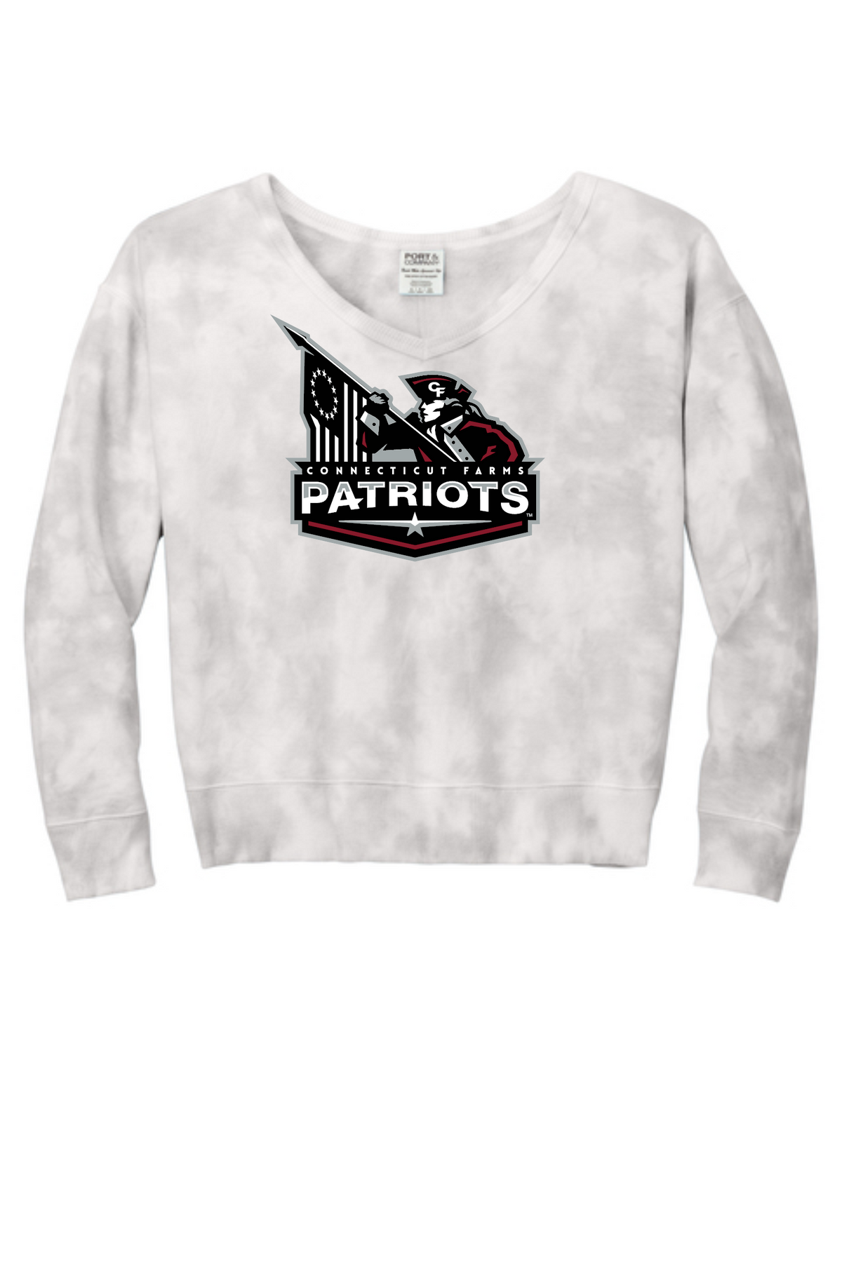 Connecticut Farms Elementary Women's Beach Wash® Cloud Tie-Dye V-Neck Sweatshirt. LPC140V