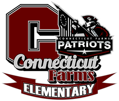 Connecticut Farms Elementary School Mashup logo Legacy color t-shirt