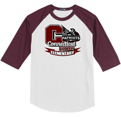 Connecticut Farms Elementary School RAGLAN Sleeve Patriot Tee (youth & adult)
