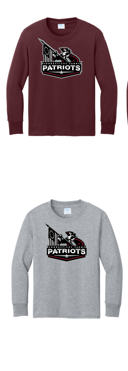 Connecticut Farms Elementary Port & Co® Youth Long Sleeve Core Cotton Tee. PC54YLS