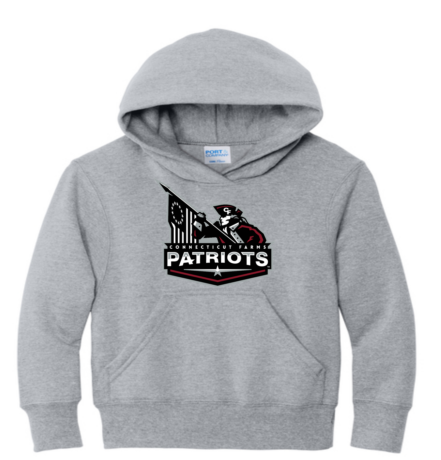 Connecticut Farms PC78YH YOUTH Port & Co® Essential Fleece Pullover Hooded Sweatshirt