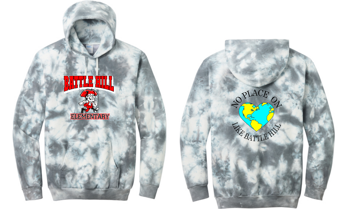 BATTLE HILL Elementary School ADULT Hooded TIE DYE SWEATSHIRTS (Pullover)