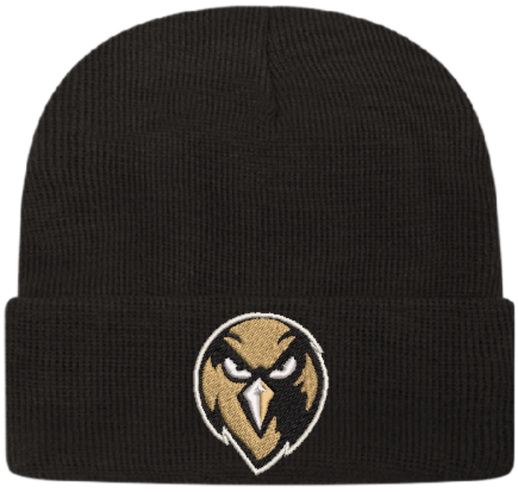 Hudson Catholic HAWK mascot-USA-Made 12" Cuffed Beanie - TKN24