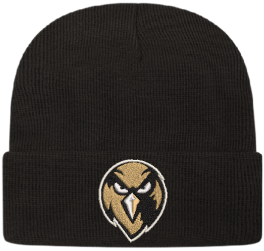 Hudson Catholic HAWK mascot-USA-Made 12" Cuffed Beanie - TKN24