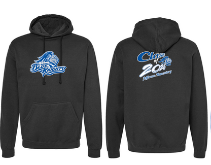Jefferson Elementary School ADULT Blue Knights HOODED pullover sweatshirt (Cotton)