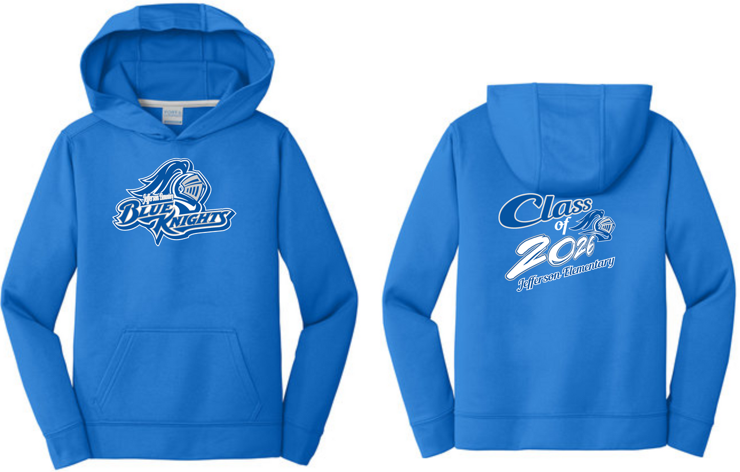 Jefferson Elementary Performance Fleece pullover Hoodie(ADULT)