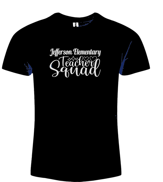 Jefferson Elementary Blue Knights Teacher Squad BLACK  tee