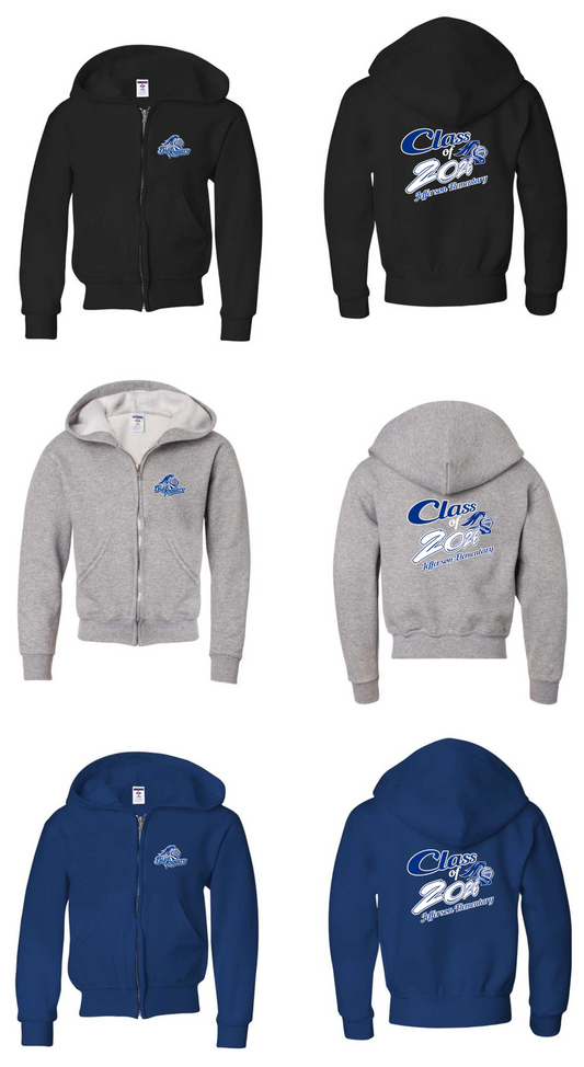 Jefferson Elementary Blue Knights JERZEES Youth NuBlend® Full-Zip Hooded Sweatshirt - 993BR (Copy)