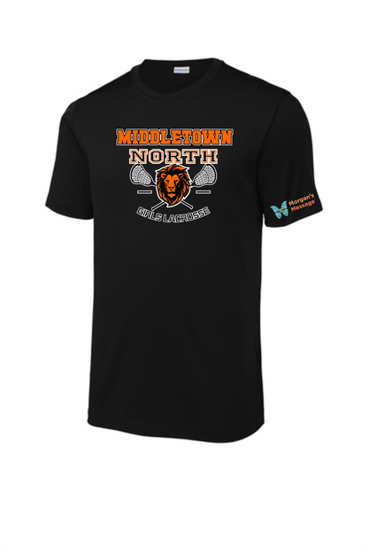 Middletown North Girls Lacrosse Unisex POSI-CHARGE UPF performance Tee