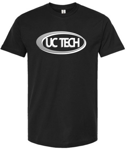 UC TECH GILDAN 3000 LIGHTWEIGHT COTTON TEE W/ WHITE & GREY LOGO