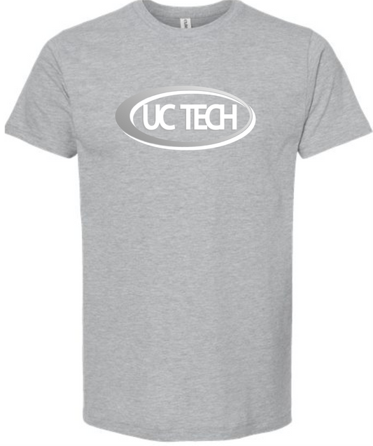 UC TECH GILDAN 3000 LIGHTWEIGHT COTTON TEE W/ WHITE & GREY LOGO