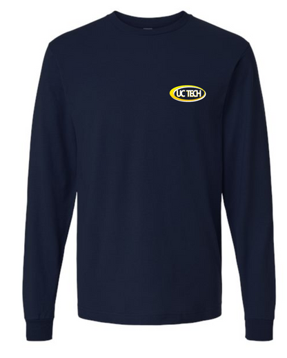 UC TECH Fine Jersey Long Sleeve T-Shirt - 202LS white & yellow logo (left chest)