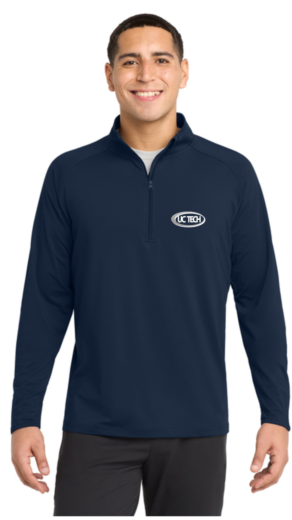UC TECH Adult Sport-Tek® Sport-Wick® Stretch 1/4-Zip Pullover  ST850 left chest logo
