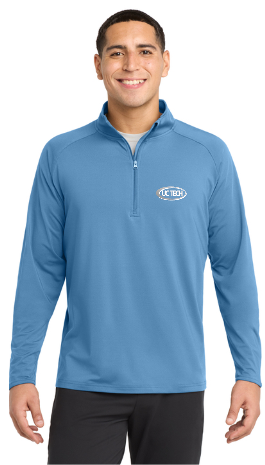 UC TECH Adult Sport-Tek® Sport-Wick® Stretch 1/4-Zip Pullover  ST850 left chest logo