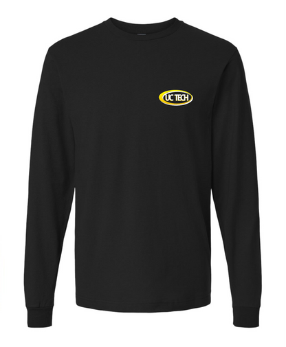 UC TECH Fine Jersey Long Sleeve T-Shirt - 202LS white & yellow logo (left chest)
