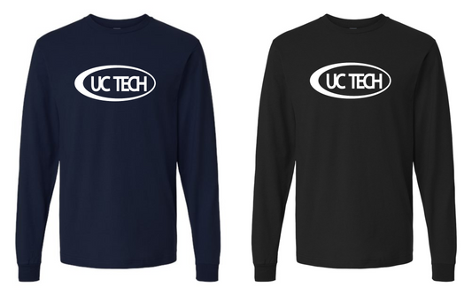 UC TECH Fine Jersey Long Sleeve T-Shirt - 202LS white logo