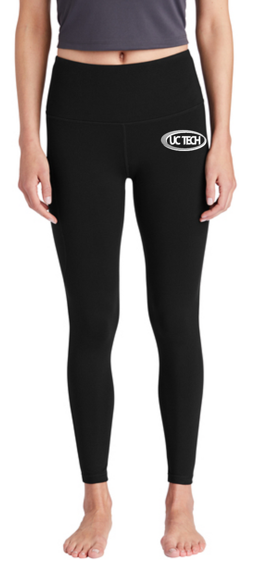 UC TECH LPST891 Sport-Tek® Women's High Rise 7/8 Legging w/ gray/white logo