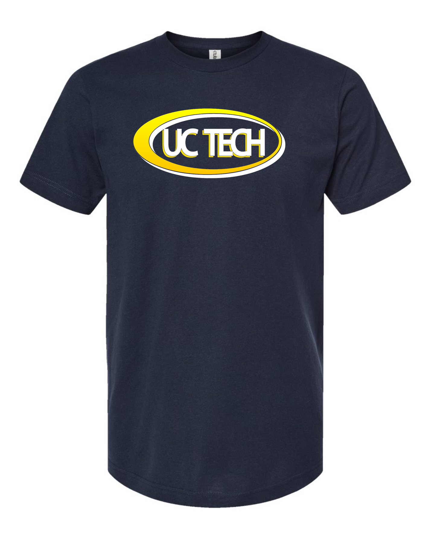 UC TECH GILDAN 3000 LIGHTWEIGHT COTTON TEE W/ Gold & white logo