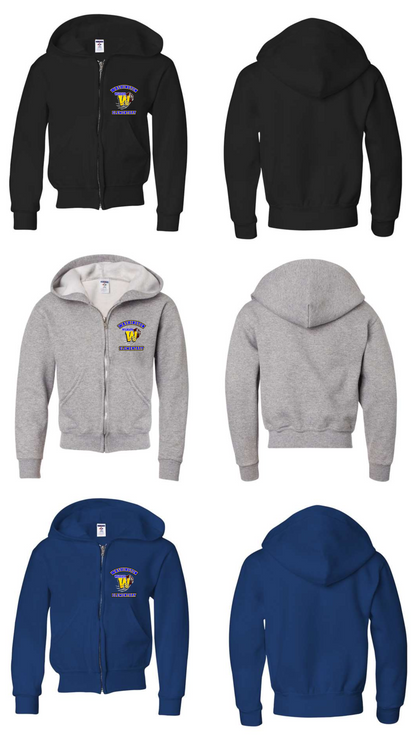 Washington Elementary Wildcats JERZEES Youth NuBlend® Full-Zip Hooded Sweatshirt - 993BR