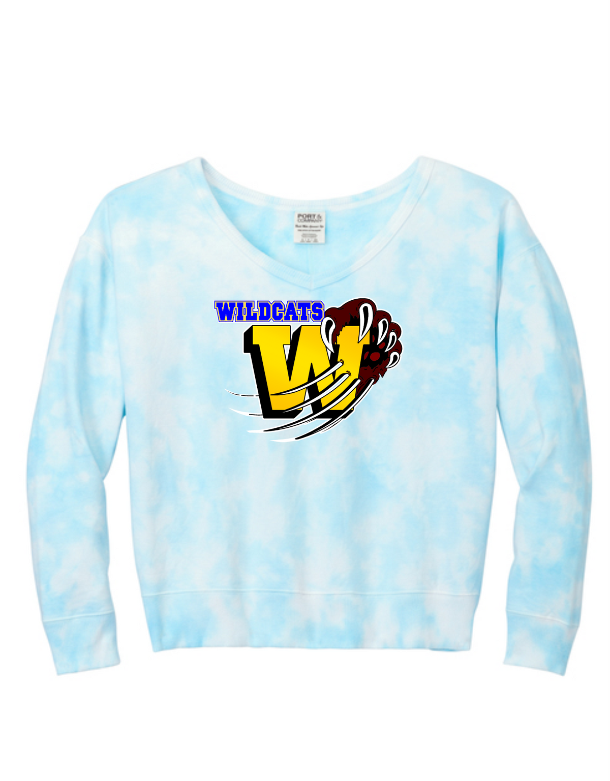 Washington Elementary Women's Beach Wash® Cloud Tie-Dye V-Neck Sweatshirt. LPC140V (Copy)