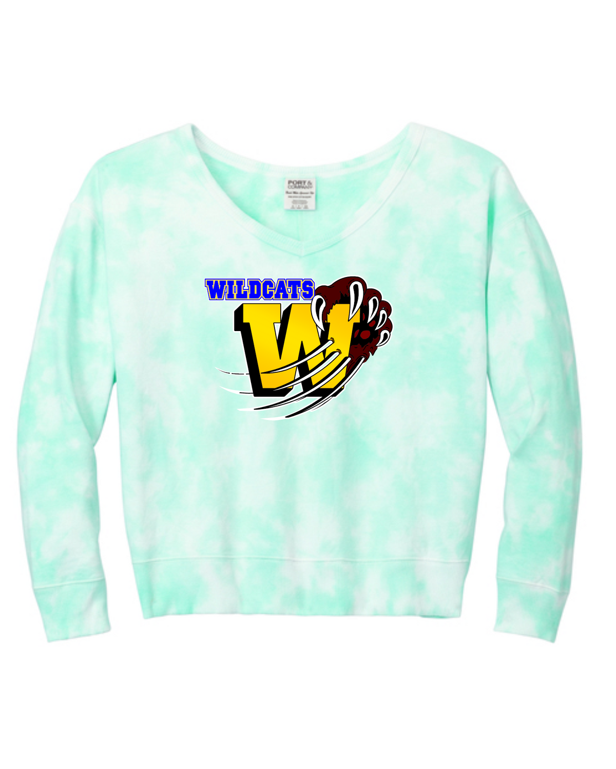 Washington Elementary Women's Beach Wash® Cloud Tie-Dye V-Neck Sweatshirt. LPC140V (Copy)